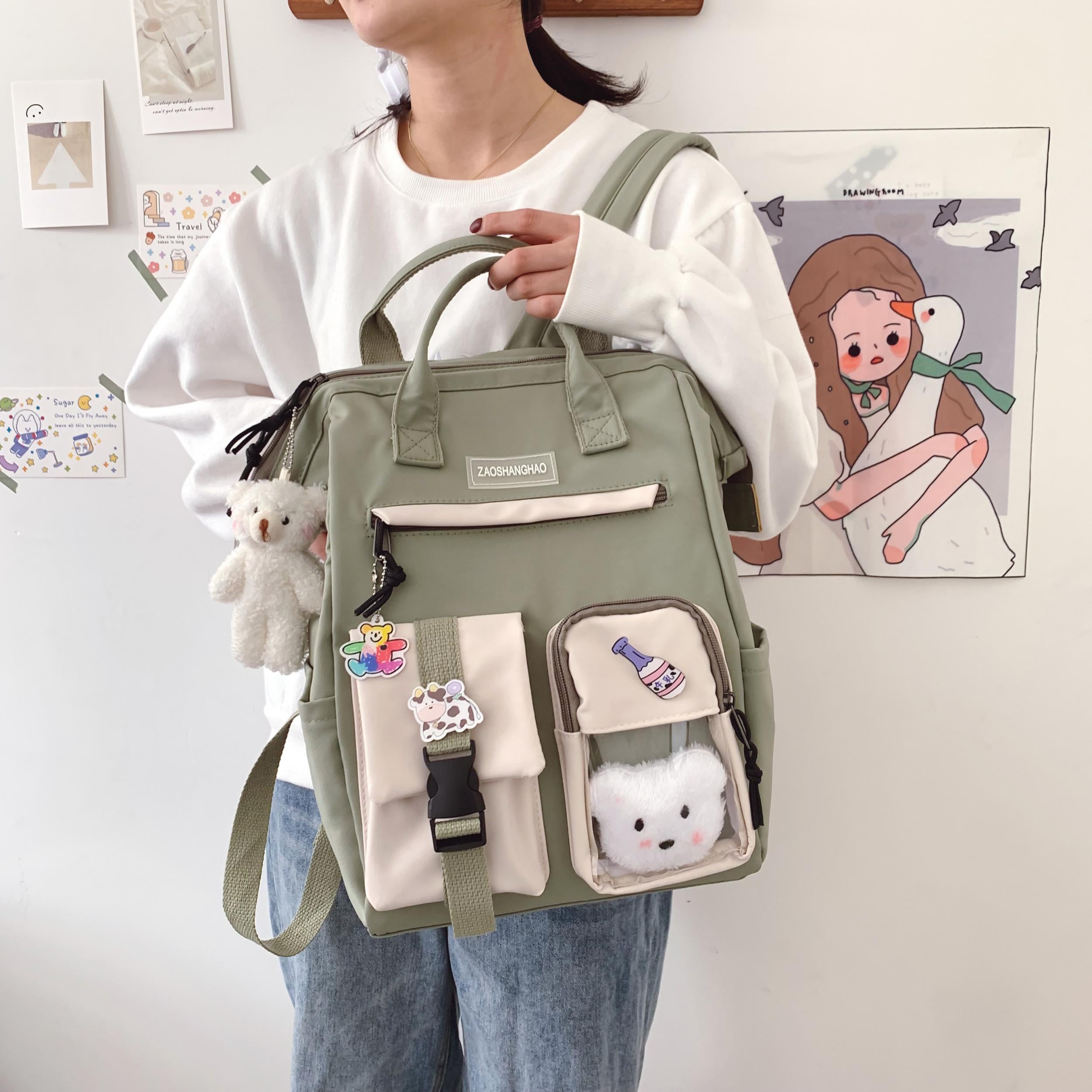 Girls Lightweight Backpack Students Casual Daypack Large Capacity School Bags