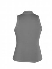 Solid Tank Top Zipper Crew Neck Sleeveless Top Women's Clothing