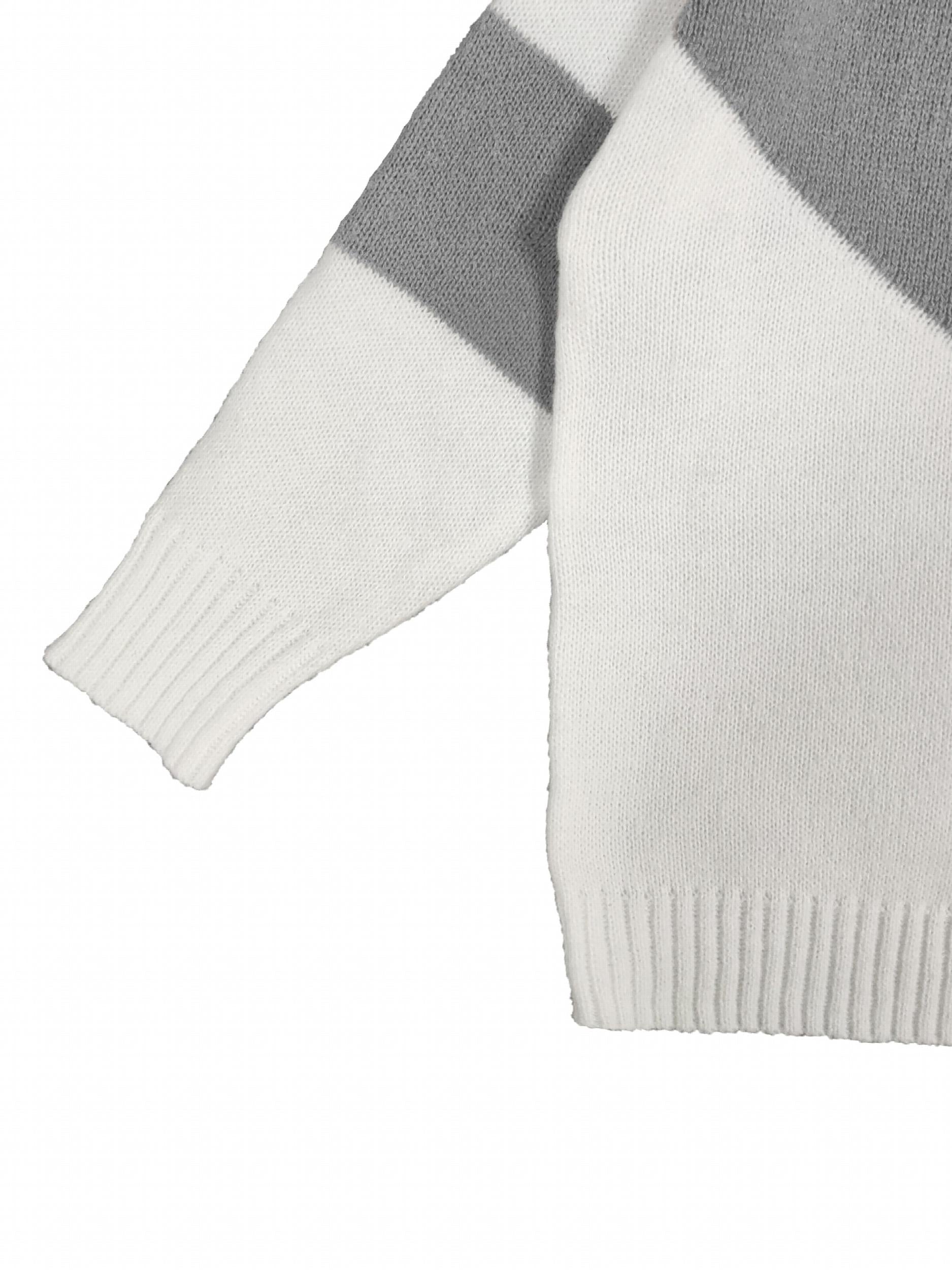 Colorblock V Neck Sweater Long Sleeve Pullover
