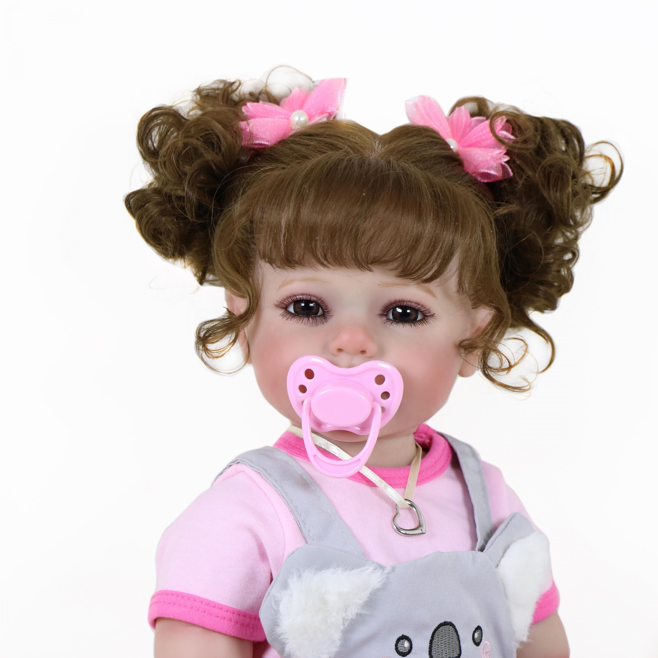 Reborn Toddler Girl Doll 55-88cm Full Vinyl with Rooted Hair & Koala Plush