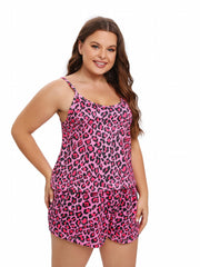 Sexy Pajama Set Leopard Print Camisole & Shorts Loungewear