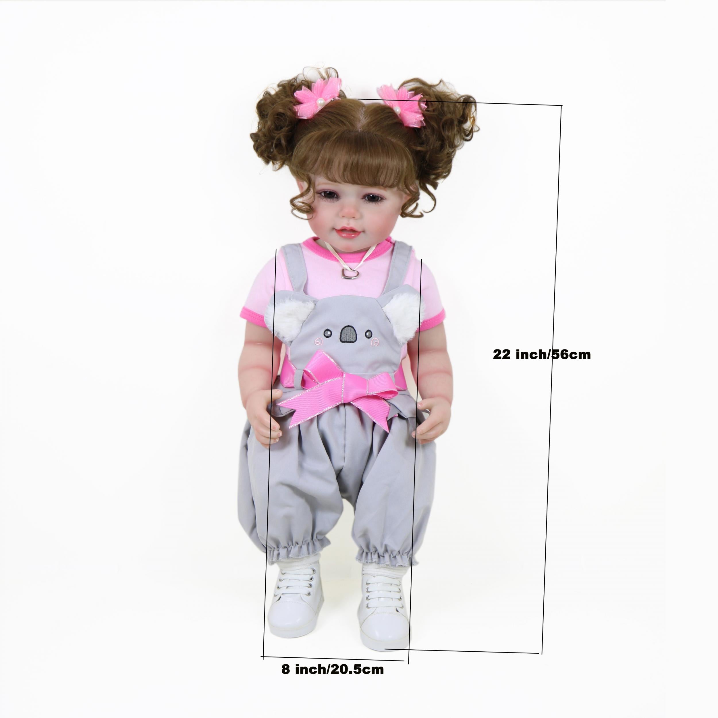 Reborn Toddler Girl Doll 55-88cm Full Vinyl with Rooted Hair & Koala Plush