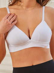 Solid Push Up Bra Comfy & Breathable T Shirt Everyday Bra