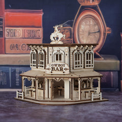 Cowboy Bar Wooden Jigsaw Puzzle 3D Wood Assembly Building