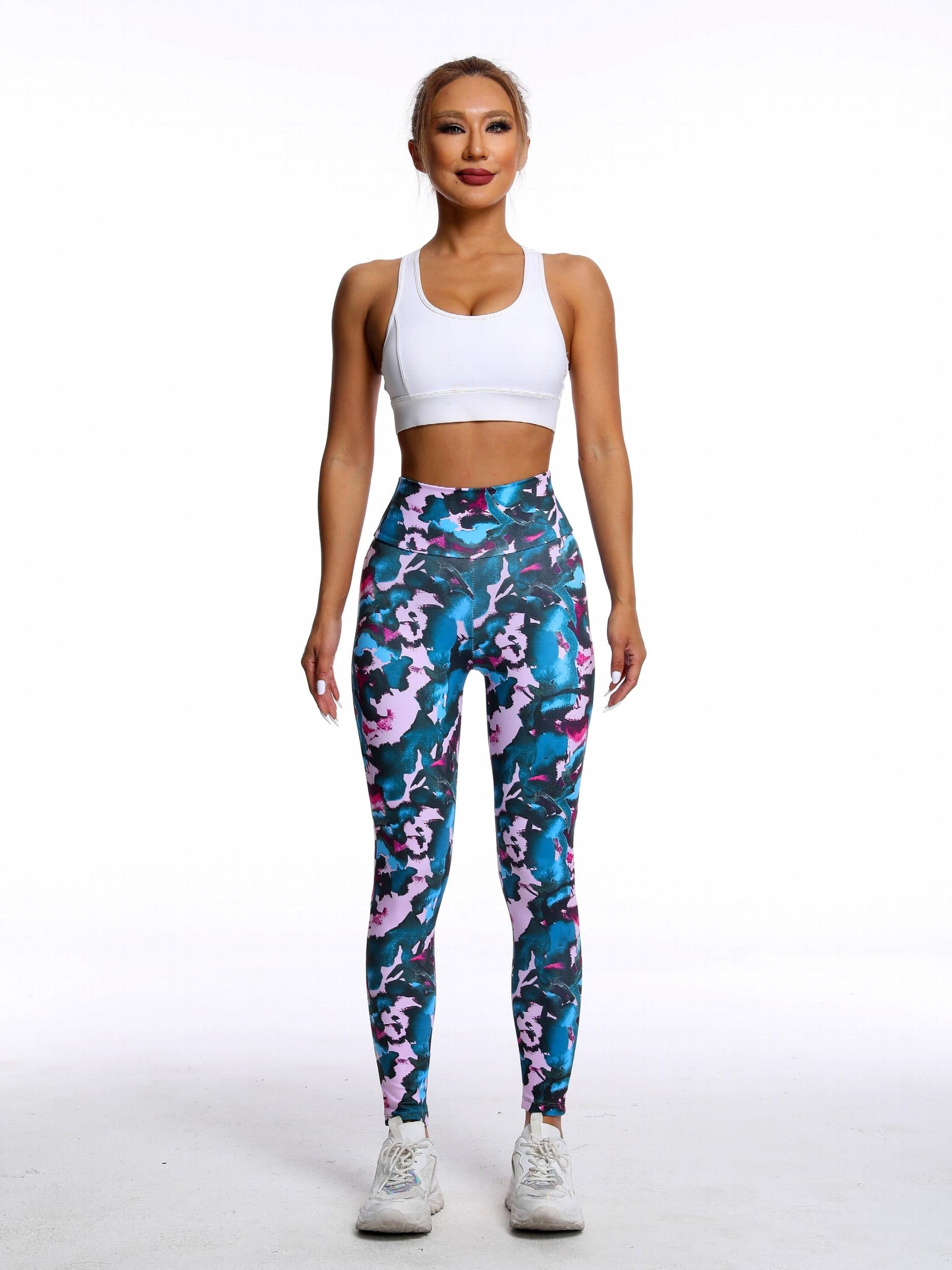 Camo Print High Waist Tummy Control Fitness Pants