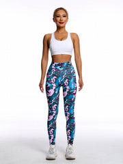 Camo Print High Waist Tummy Control Fitness Pants