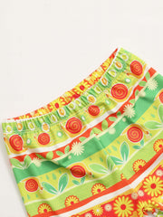 Toddler Girls Geometric Flowers Pattern Shorts