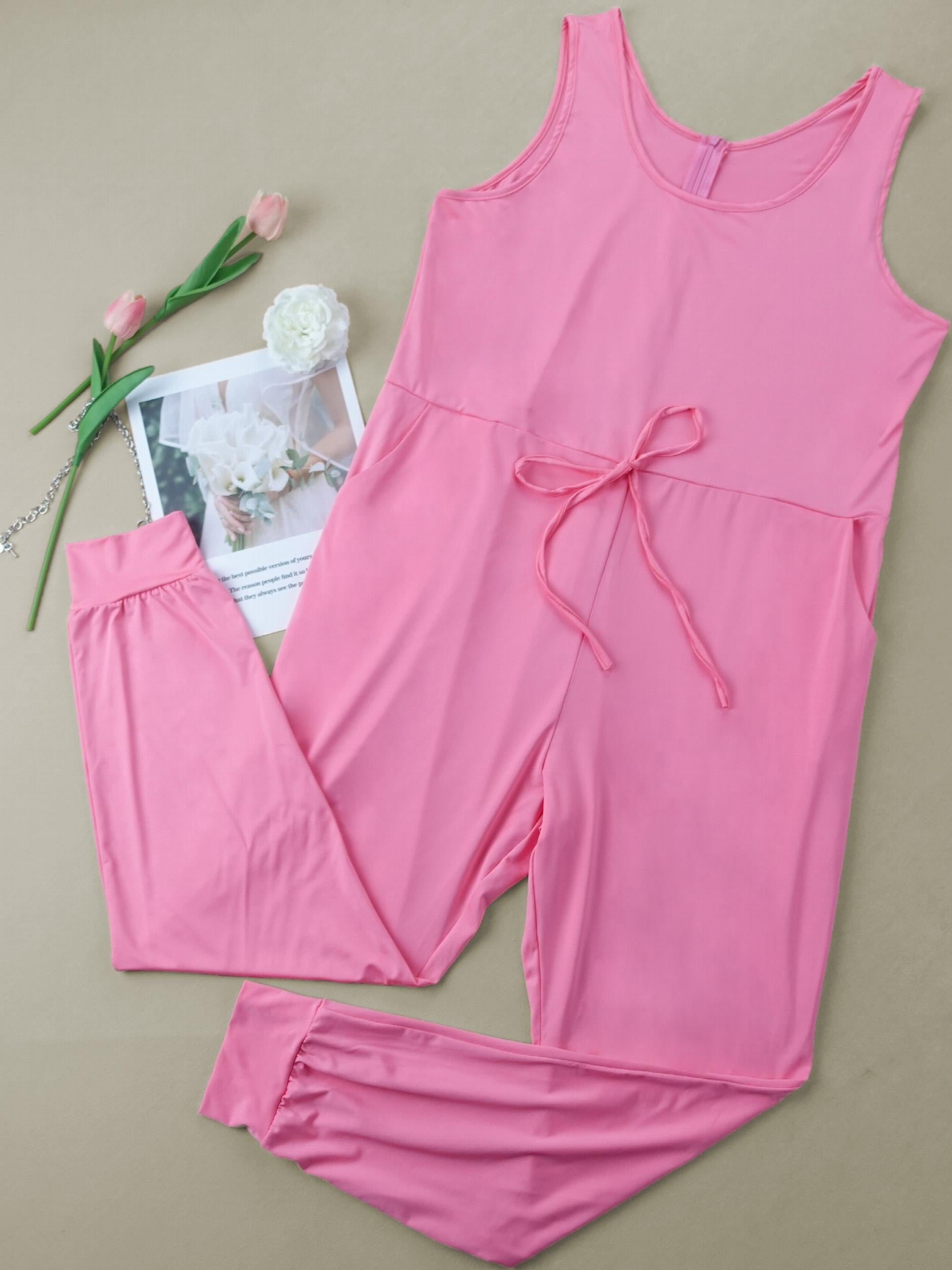 Ombre Print Round Neck Tank Jumpsuit