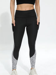 Leopard Print Slimming Yoga Pants High Stretch Slim Fit Workout
