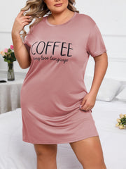 Letter Print Short Sleeve Nightdress