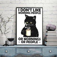 Funny Cat Coffee Diamond Painting Kit - Home Wall Decor