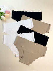 6pcs Scallop Trim Seamless Briefs Intimates Panties