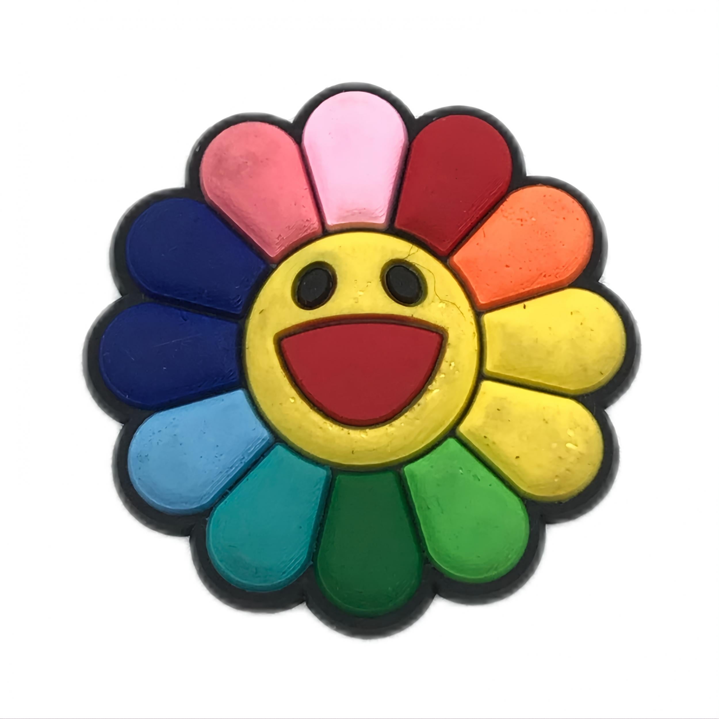 25pcs Sunflower Pattern Charms For Clogs PVC Bubble Slides Sandals Decor