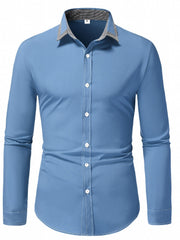 Men's Plaid Long Sleeve Dress Shirt