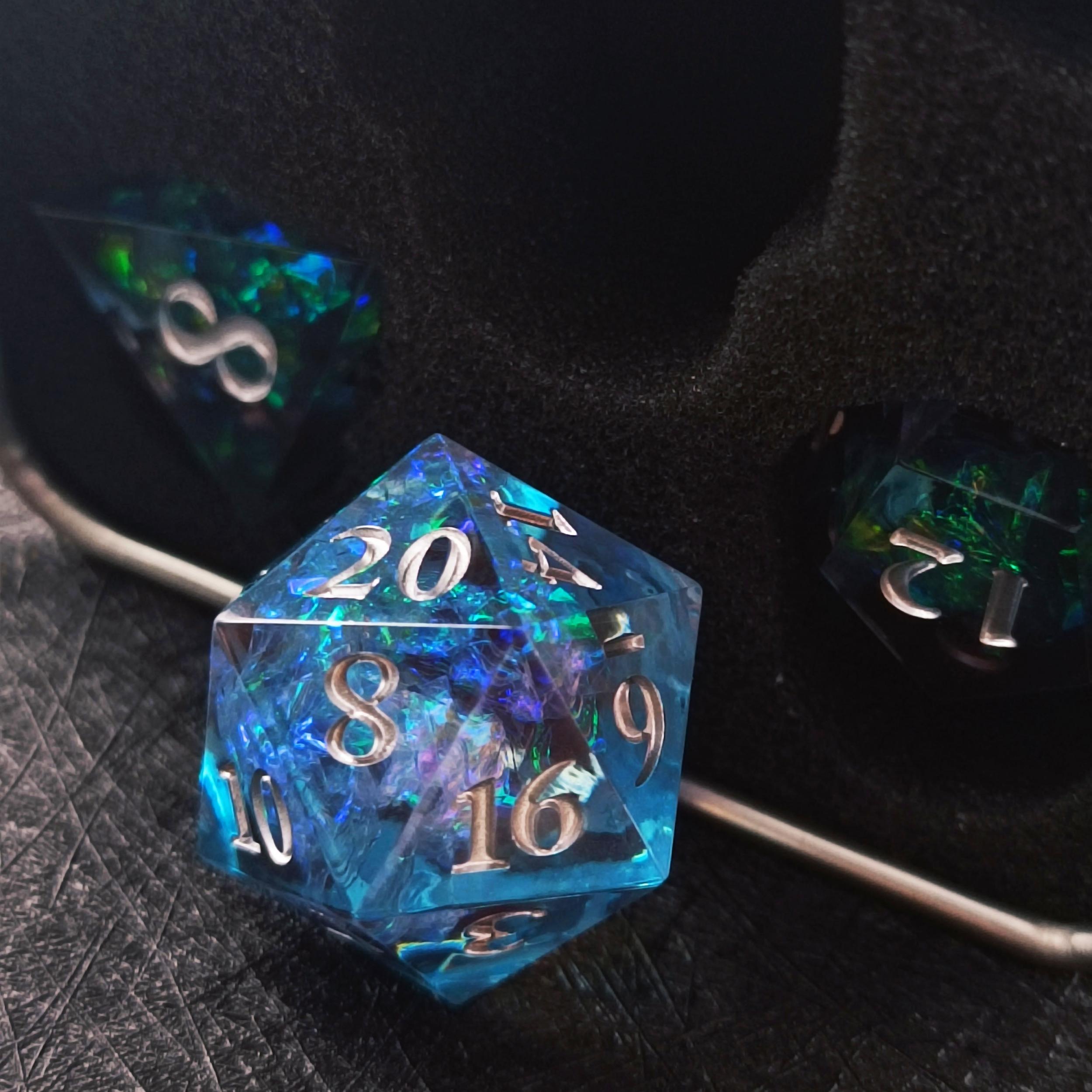 High Clear Paper Solid Resin Dice Set - Tabletop Game Dice Accessories