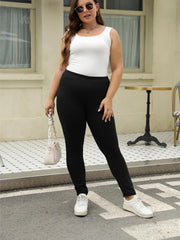 Sexy Leggings Women's Plus Solid High Rise Leggings