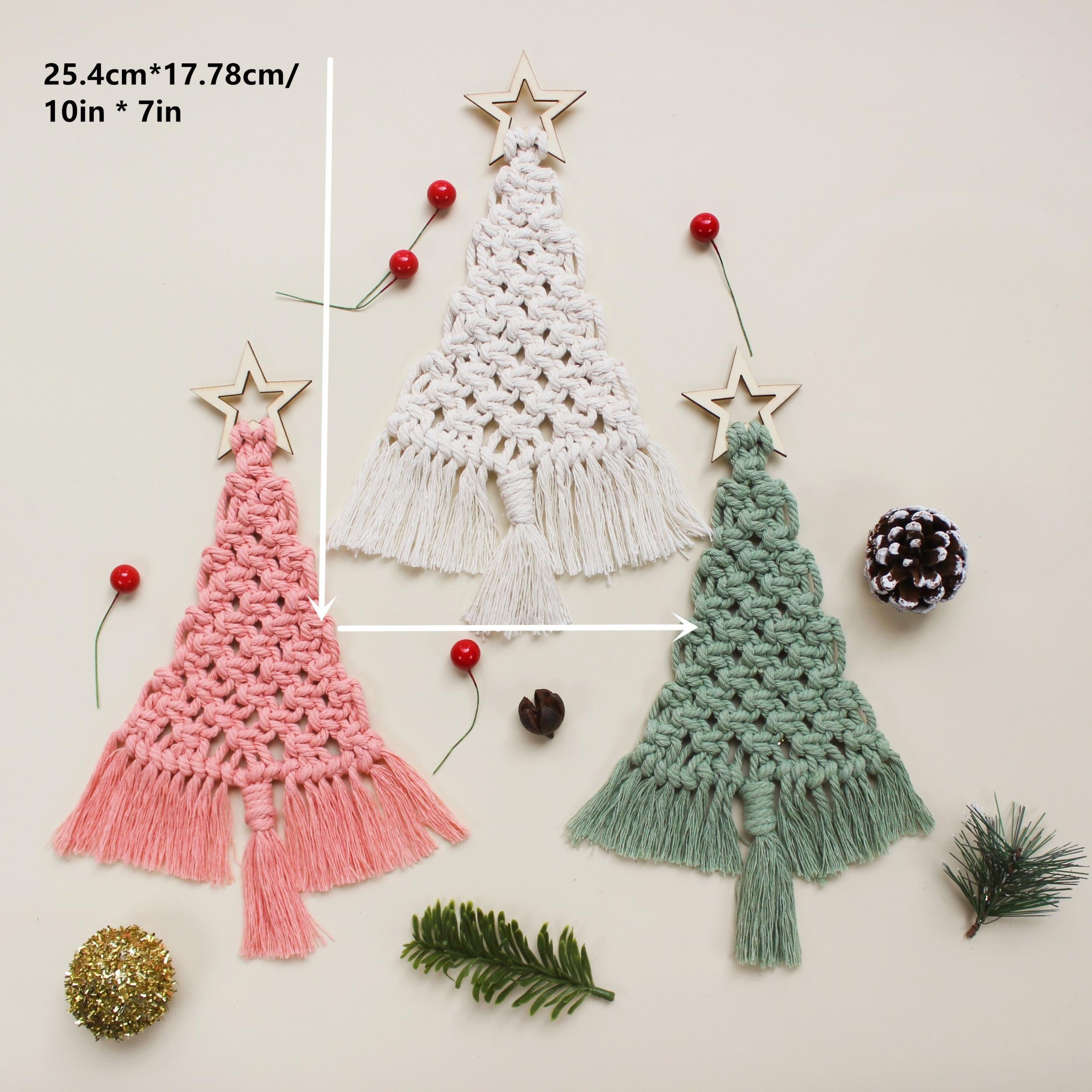 3pcs Macrame Christmas Tree DIY Kit - Perfect Gift for Friends and Family