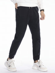 Men's Winter Jogger Pants Embroidered Letter Print Drawstring
