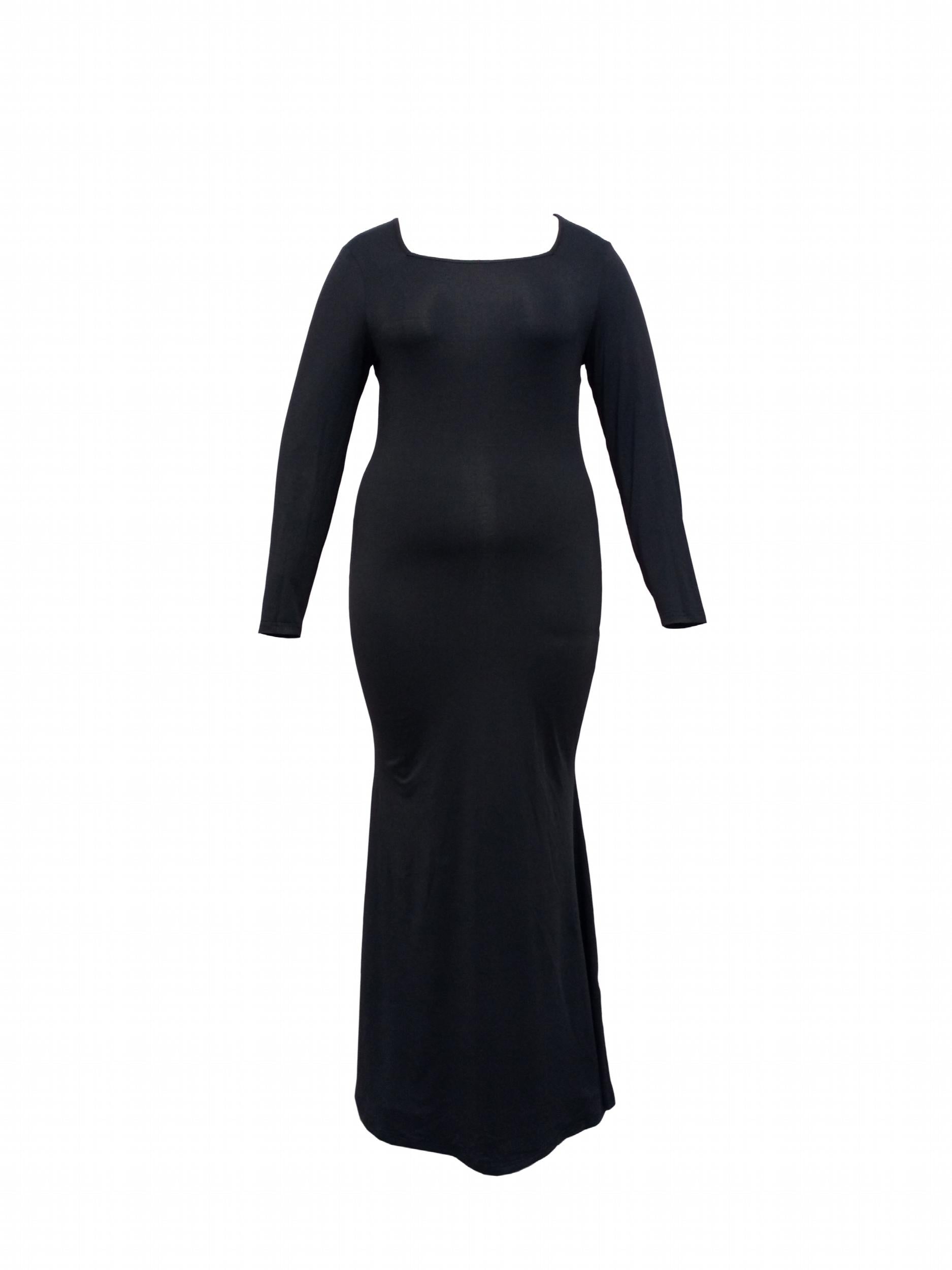 Maxi Mermaid Dress Square Neck Long Sleeve
