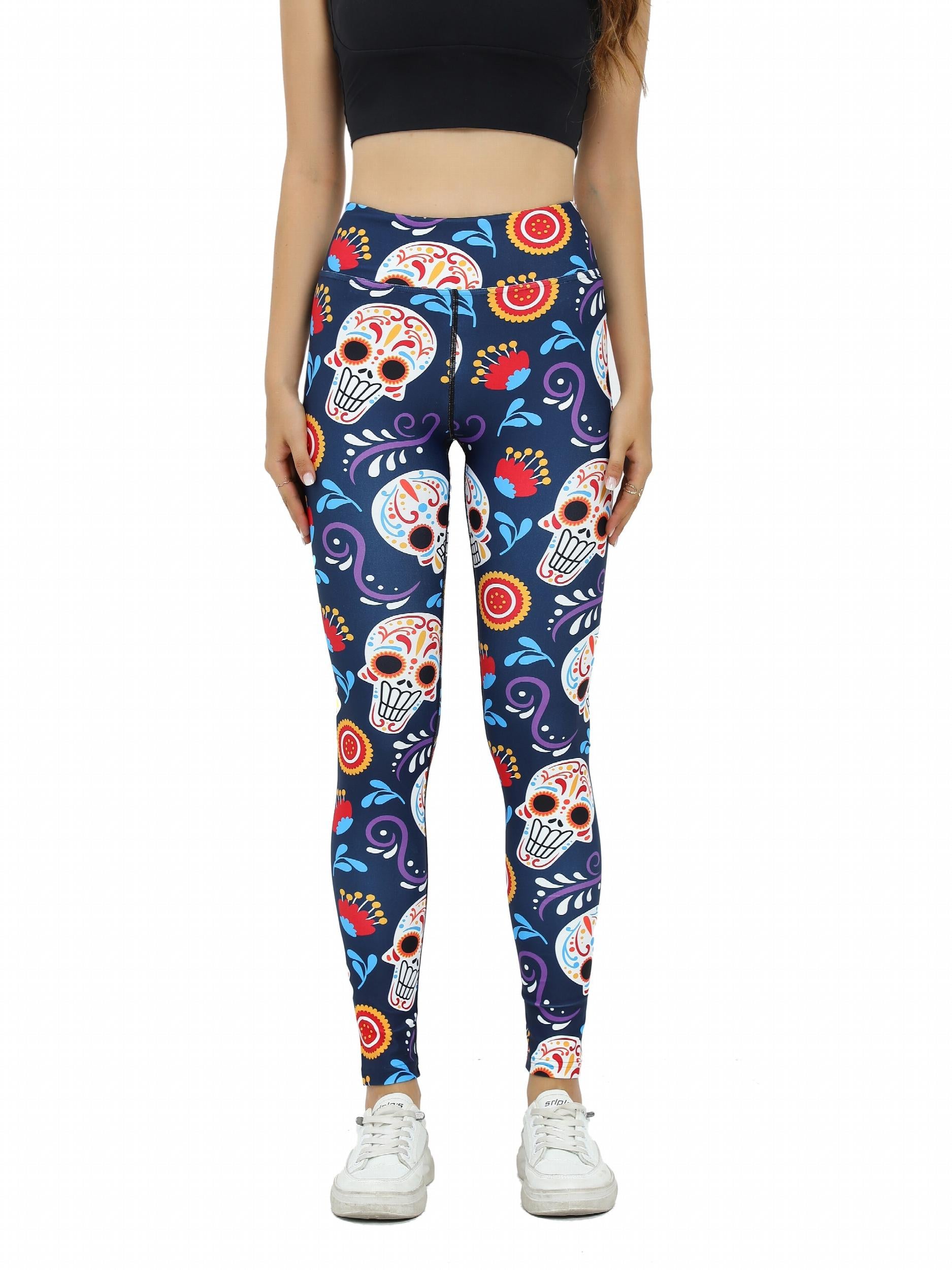 Halloween Print Slimming Yoga Leggings High Waist Butt Lifting Workout Pants
