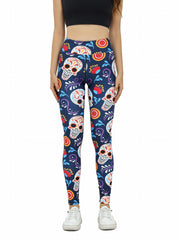Halloween Print Slimming Yoga Leggings High Waist Butt Lifting Workout Pants