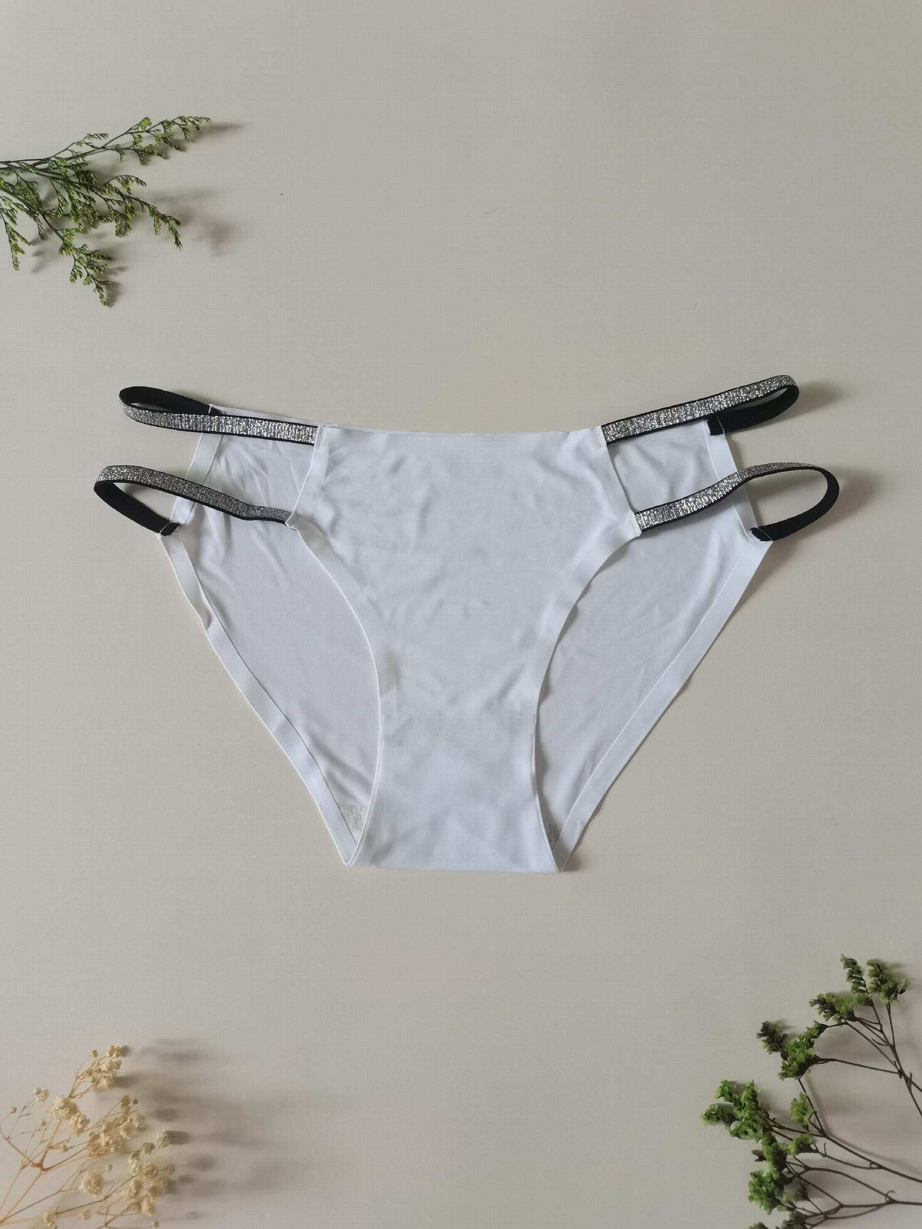 3pcs Seamless Low Waist Cut Out Panties Soft & Comfy Intimates Lingerie