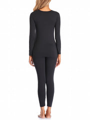 Women's Thermal Underwear Set Long Sleeve Crew Neck Tops & Pants