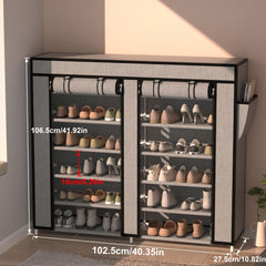KYHK Shoe Storage Rack with Dustproof Cover, Removable Shelf - Bedroom Closet