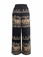 Ethnic Print Wide Leg Pants High Waist
