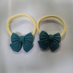 2PCS Princess Bow Knot Hair Ties Elastic Hair Bands Girls Accessories
