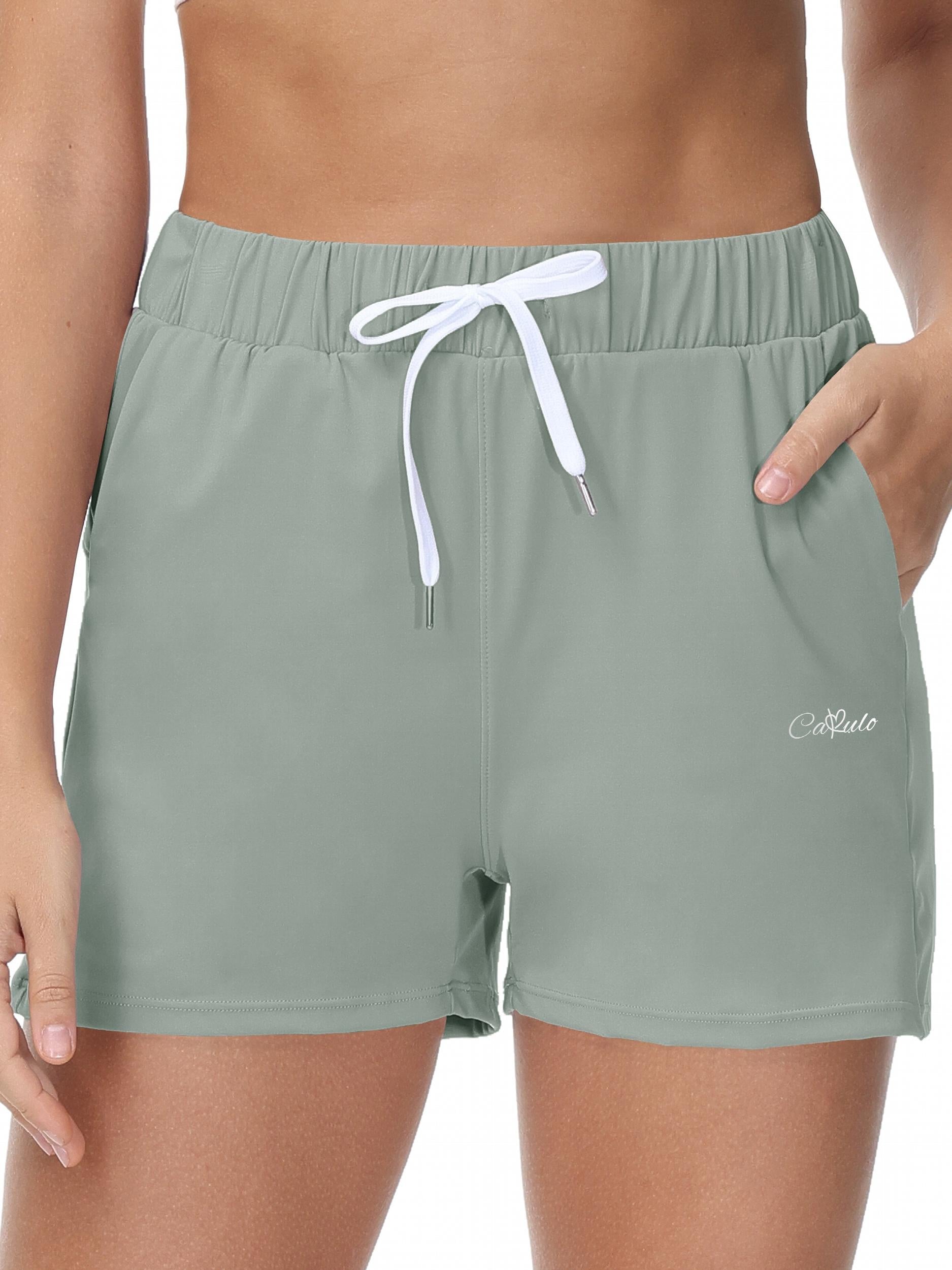 High Waist Yoga Sports Shorts with Side Pockets