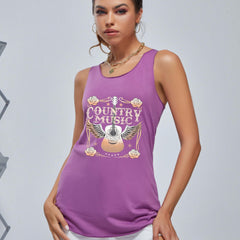 Casual Sports Tank Top Crew Neck Sleeveless Shirts Women's Summer Tops