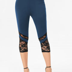 Lace Skinny Capris Leggings Sexy Crop Leggings