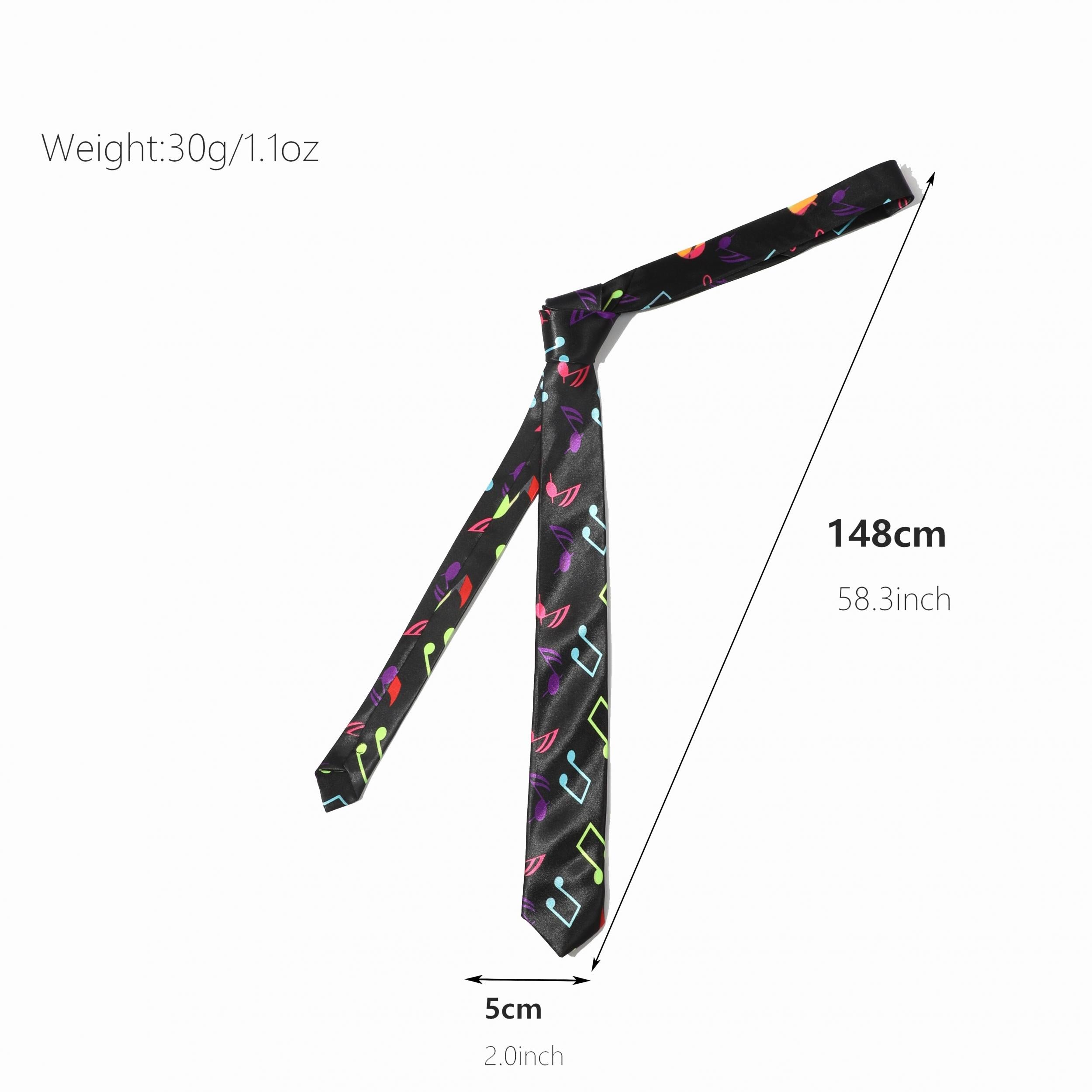 College Style Hip hop Musical Note Necktie