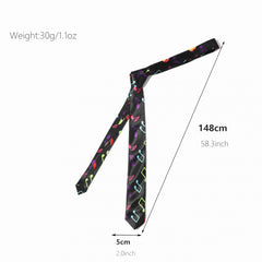 College Style Hip hop Musical Note Necktie
