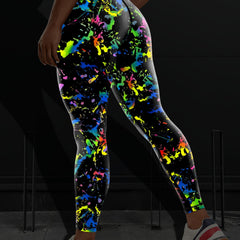 Splash Print High Waist Yoga Pants Women's Activewear