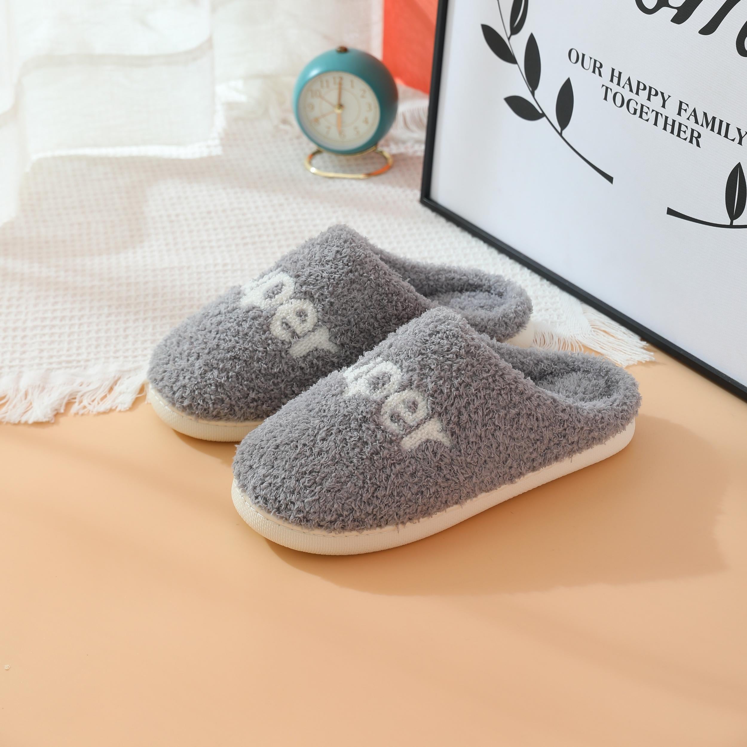 Warm Cozy House Slippers for Men Indoor Winter Shoes