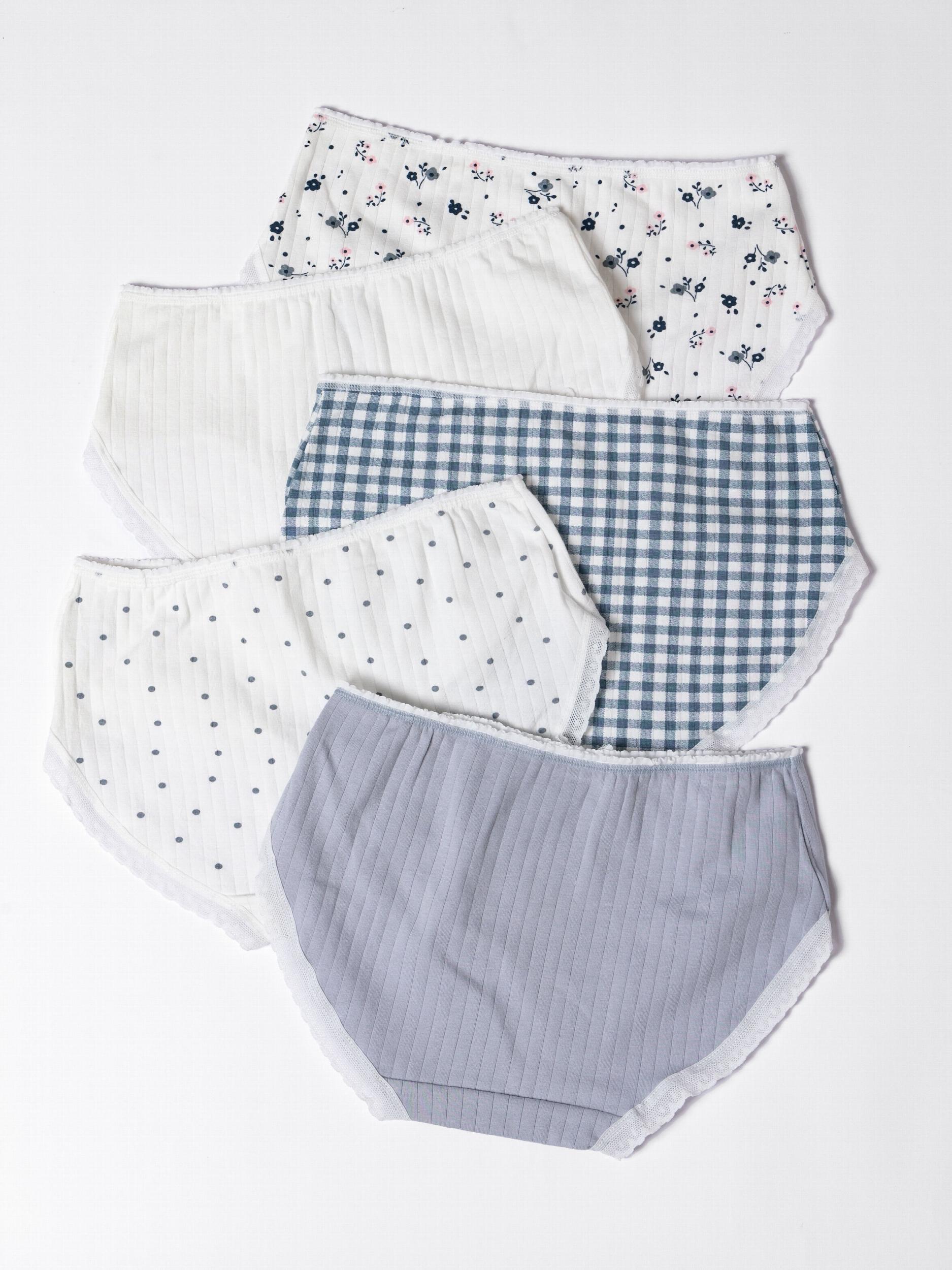 5pcs Girl's Triangle Panties Cartoon Pattern Underwear 95 Cotton Kids Clothes