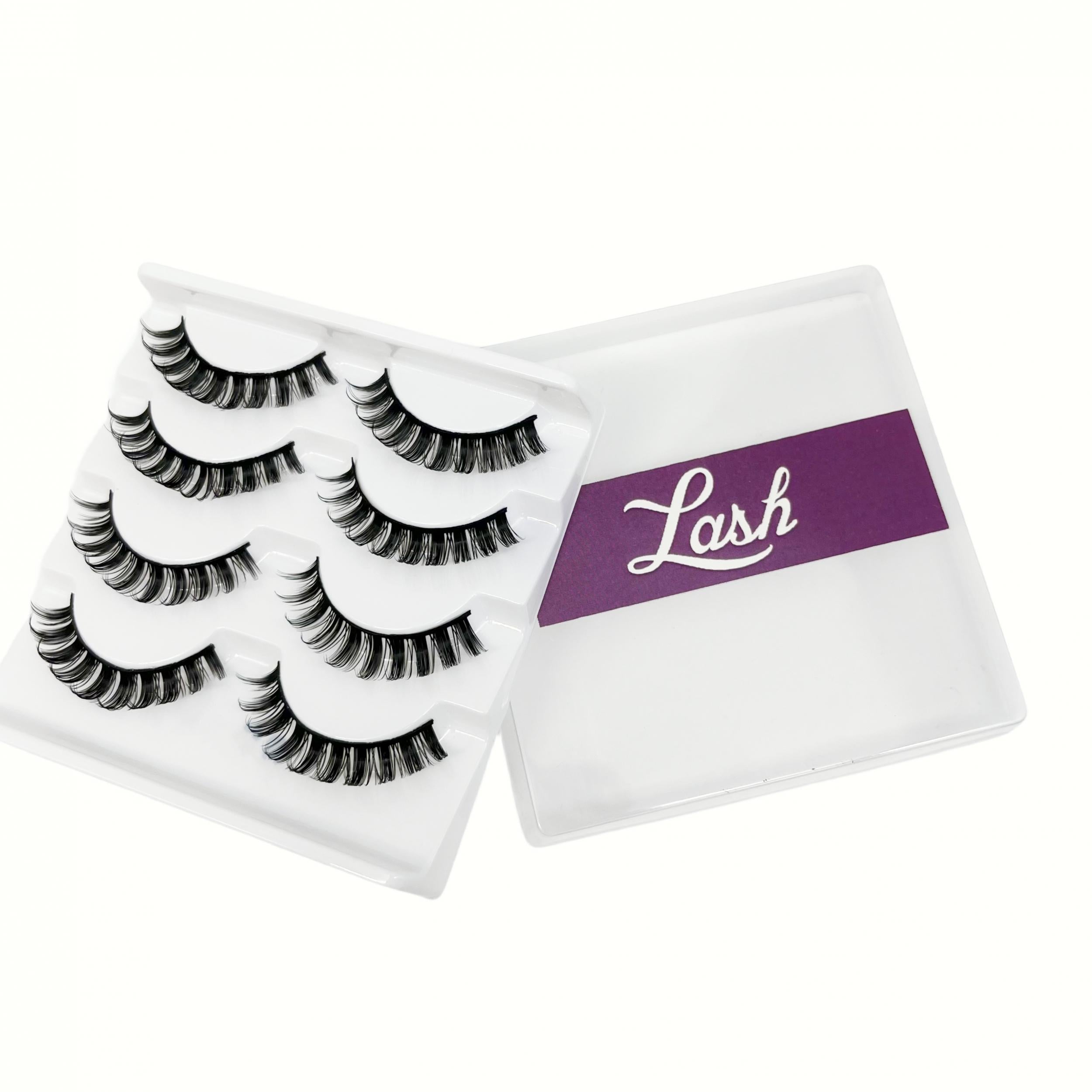 4 Pairs 12mm D Curling Faux Mink Hair Lashes