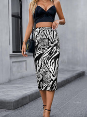 Print Elastic Waist Bodycon Skirt for Women