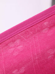 5 Pack Plus Size Floral Jacquard Mid Waisted Stretch Briefs Set