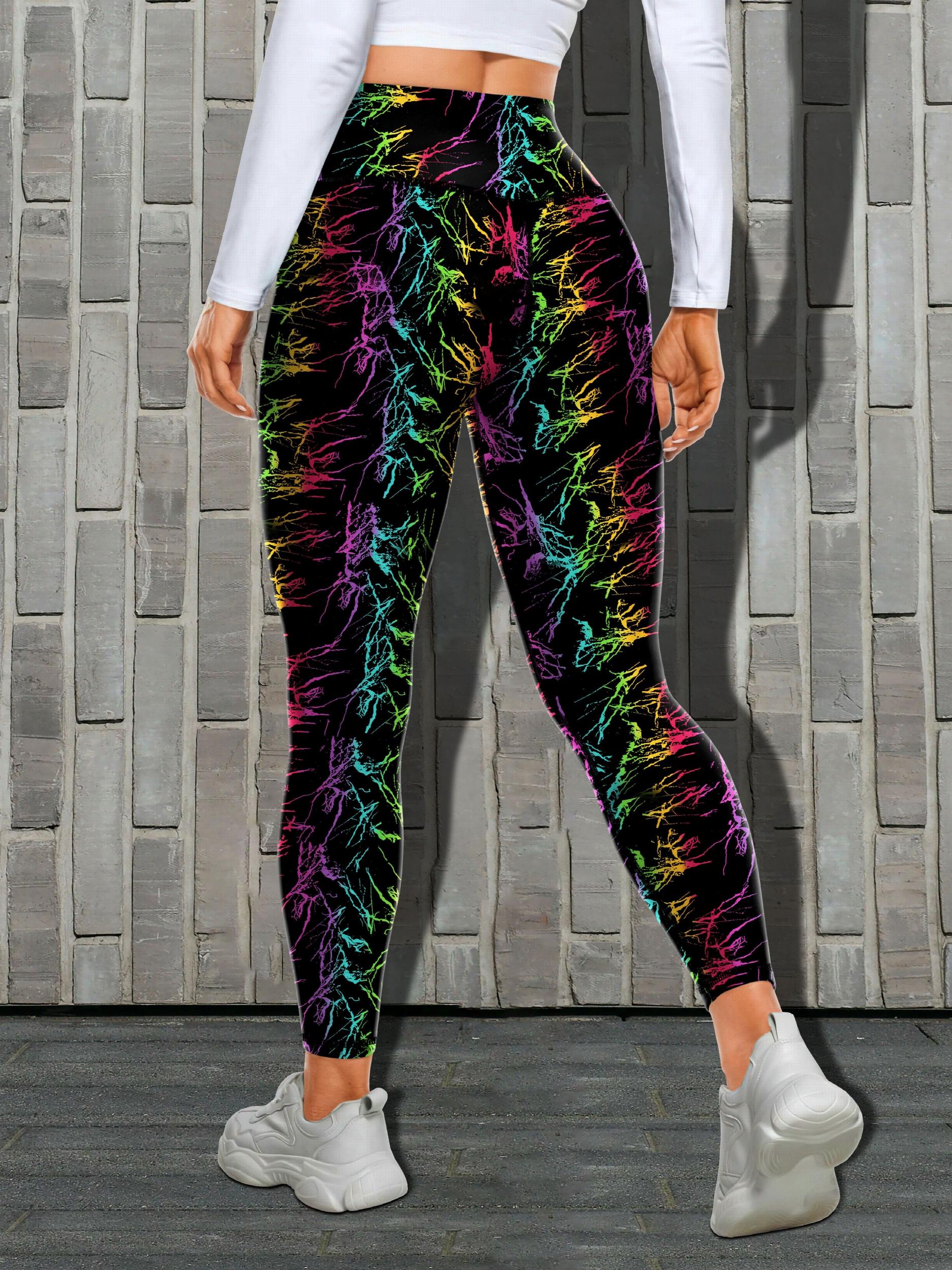 Colorful All Over Print Yoga Pants High Stretch Sports Leggings