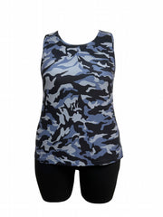 Camo Print Tank Top & Shorts Set