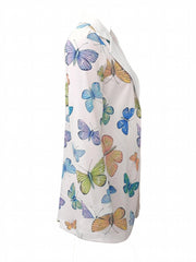 Butterflies Print Blazer Long Sleeve Office Work Women's Clothing