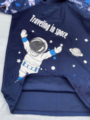 Astronaut Print Swimwear Set for Boys - Beach Vacation Kids Clothes