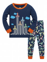 Boys Cotton Pajamas 2 Piece Set for 3-8 Years