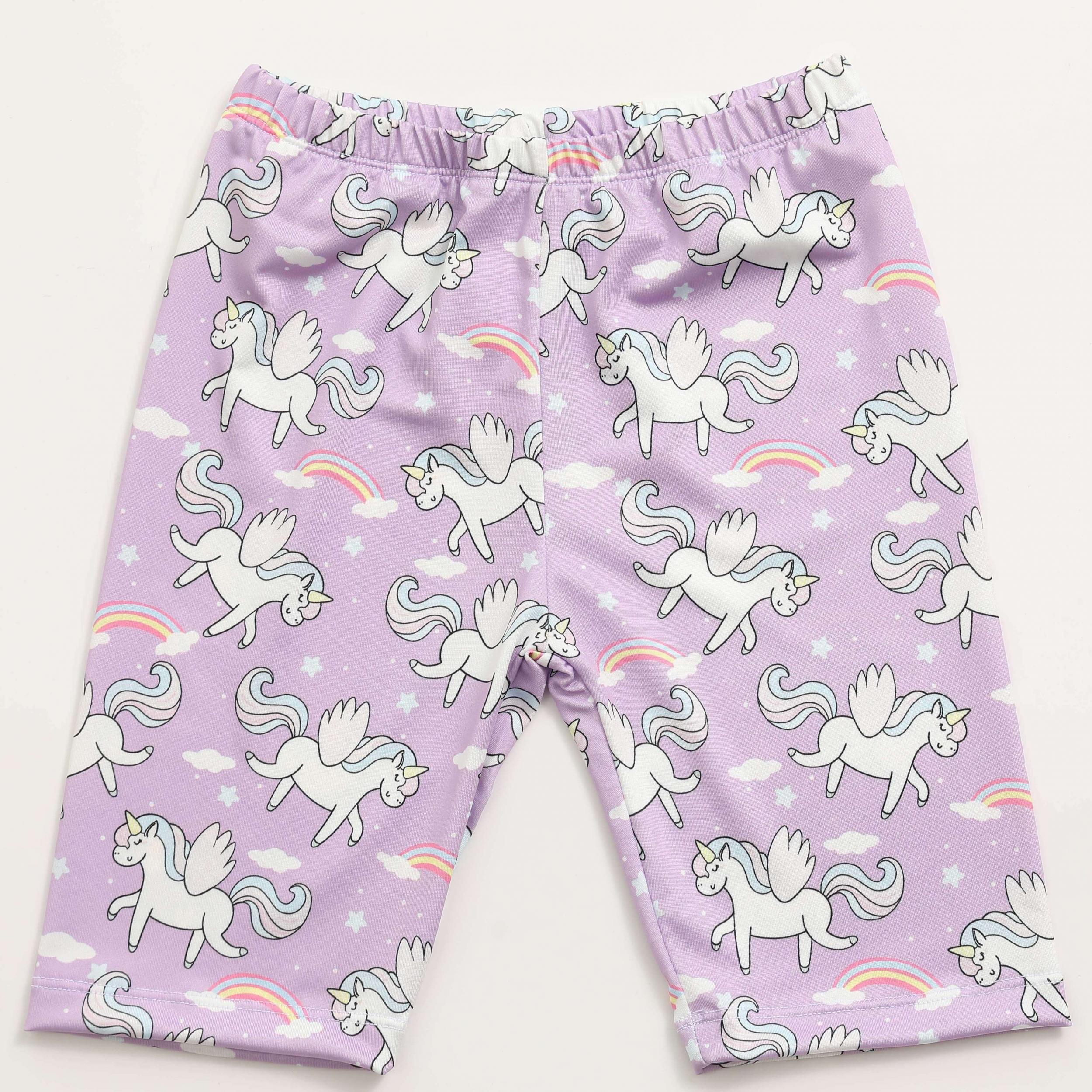 Toddler Girls Unicorn Dance Shorts Breathable Stretchy Safety