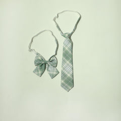 Green Plaid Bowtie Classic Women Casual Bow Tie Neck Tie