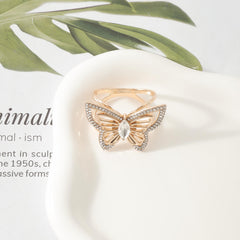 Scarf Ring Clip Rhinestone Butterfly Wrap Holder