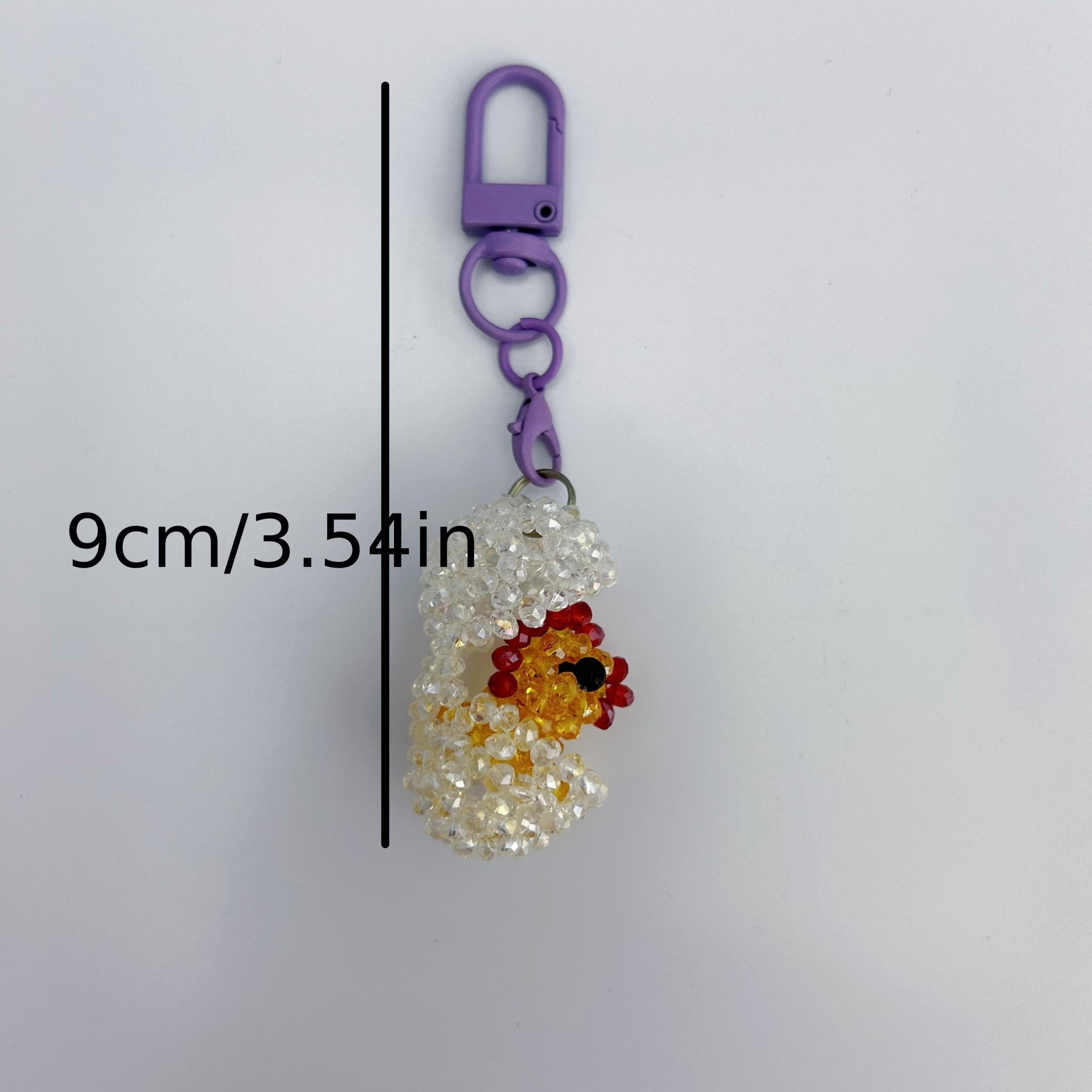 Crystal Keychain Egg Shell Hand Woven Pendant Cartoon Key Rings